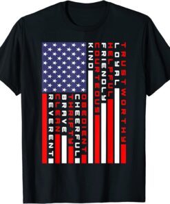 American Flag Scouting Law Tee Shirt