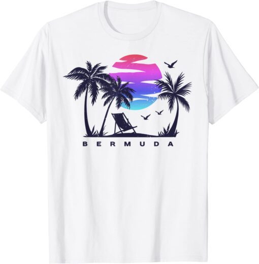 BERMUDA Beach Vacation Trip Retro Vintage Sunset Graphic T-Shirt