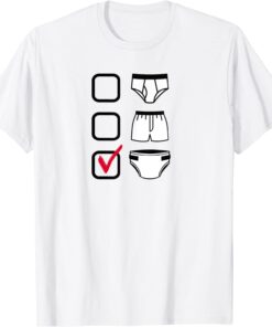 BRIEFS BOXERS DIAPERS Check Mark T-Shirt