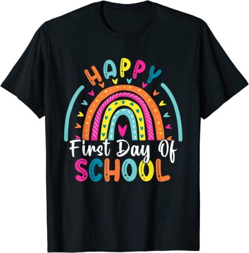 Back To School Happy First Day of School for Teachers Tee Shirt