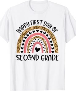 Back To School Rainbow Happy First Day Of Second Grade Tee Shirt