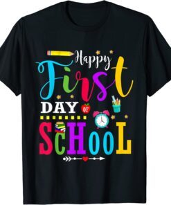 Back To School Teacher Student Happy First Day Of School Tee Shirt
