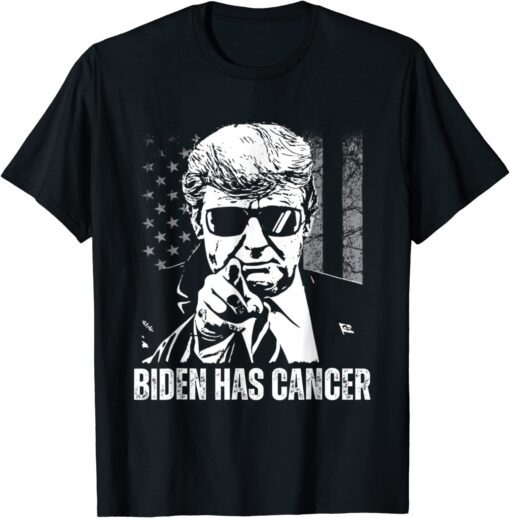 Biden Has Cancer US Flag - Donald Trump Tee Shirt