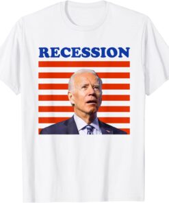 Biden Recession Anti Biden America Flag Tee Shirt