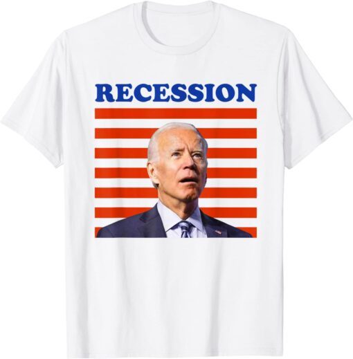 Biden Recession Anti Biden America Flag Tee Shirt