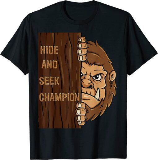 Bigfoot Hide And Seek Champion Sasquatch Forest Tee Shirt