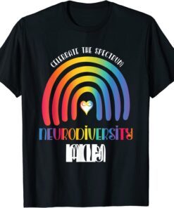 Boho Rainbow Proud Ally Neurodiversity Family Matching Tee Shirt