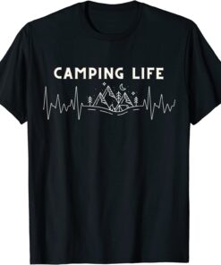 Camping Life Happy camper heartbeats campfire Camp lovers Tee Shirt