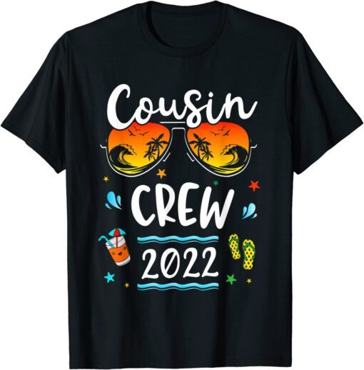 Camping Picnic Cousin Crew 2022 Summer Vacation Sunglasses T-Shirt