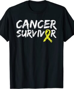 Childhood Cancer Survivor Yellow Ribbon Awareness Support Tee Shirt