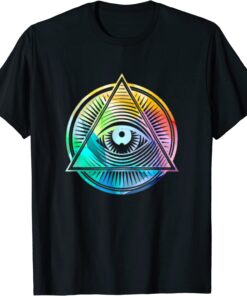 Colorful Emo Rainbow Pyramid Eye All Seeing Eye Mystical Tee Shirt