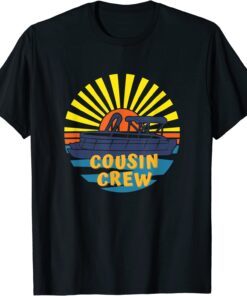 Cousin Crew Pontoon boat Summer Retro Sunset Lake Vacation Tee Shirt