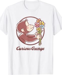 Curious George Flower Bouquet Poster Tee Shirt