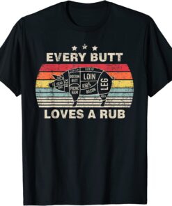 Every Butt Loves A Rub Pig Vintage Retro Tee Shirt