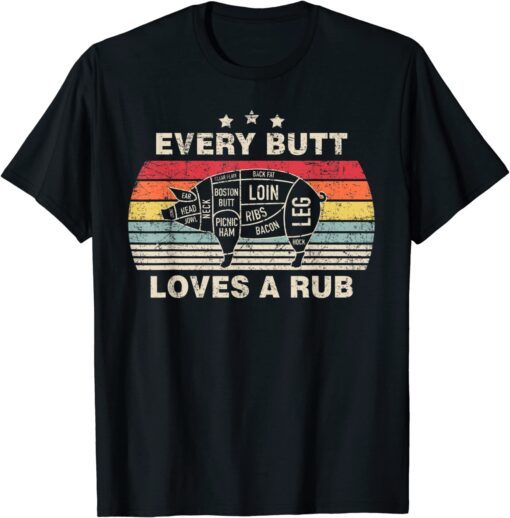 Every Butt Loves A Rub Pig Vintage Retro Tee Shirt