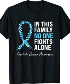 Family Prostate Cancer Awareness Light Blue Ribbon Survivor Tee Shirt