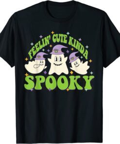 Fellin Cute Kinda Spooky Season Witch Boo Crew Halloween Tee Shirt