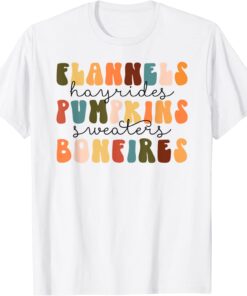 Flannels Hayrides Pumpkins Fall Vibes Autumn Thanksgiving T-Shirt