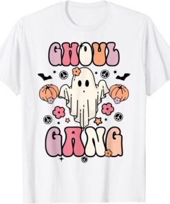 Ghoul Gang Ghost Boo Floral Spooky Vibes Halloween T-Shirt