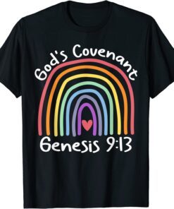 God’s Covenant Rainbow Genesis 9:13 Christian Jesus Bible Tee Shirt