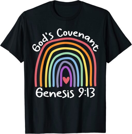 God’s Covenant Rainbow Genesis 9:13 Christian Jesus Bible Tee Shirt