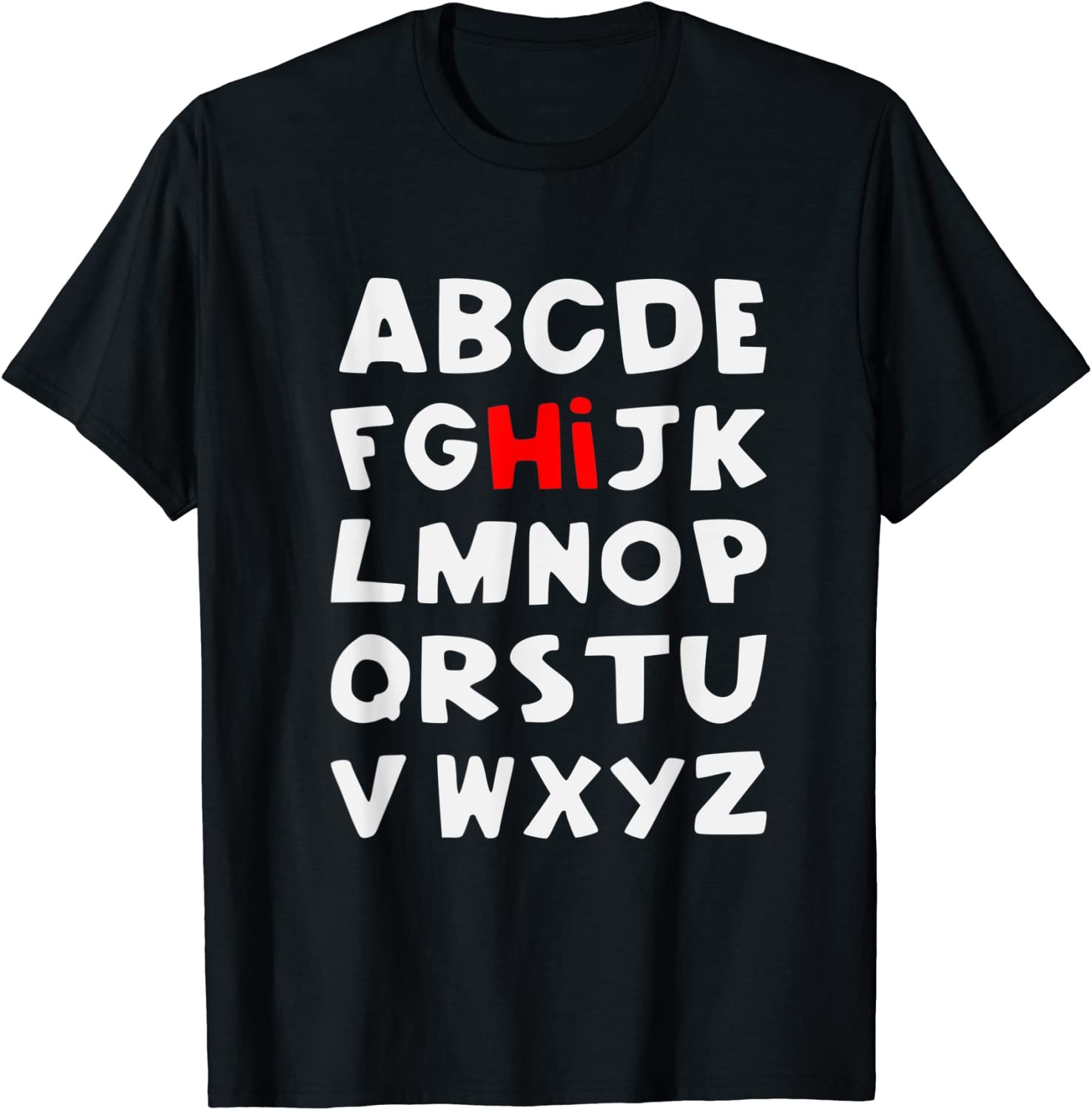 HI Alphabet Back To School Pre K Kindergarten Teacher ABC Tee Shirt ...