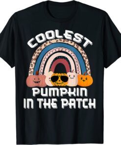 Halloween Coolest Pumpkin In The Patch Rainbow Pumpkin Ghost Tee Shirt