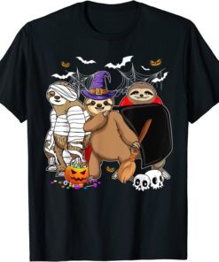 Halloween Costume Happy Spooky Sloths Nightmare Tee Shirt