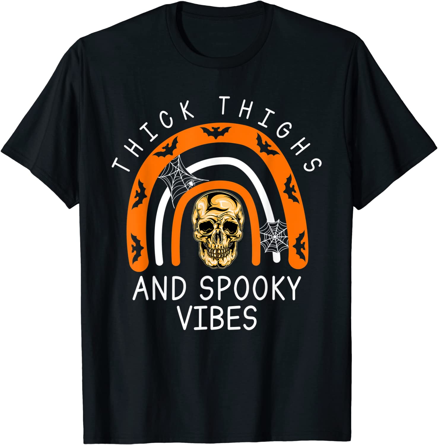HalloweenThick Thighs Spooky Vibes Halloween Skull Tee Shirt HalloweenThick Thighs Spooky Vibes Halloween Skull Tee Shirt