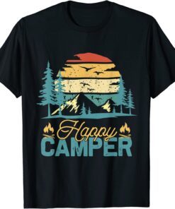 Happy Camper Retro Vintage Matching Camping Crew Tee Shirt