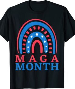 Happy Maga Month-Rainbow American Flag Tee Shirt