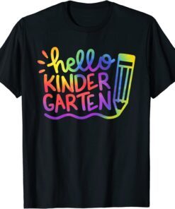 Hello Kindergarten Teacher Tie Dye Welcome Back To School Tee Shirt
