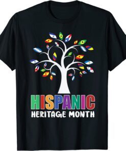 Hispanic Heritage Month Tree Roots Flag Latino Countries Tee Shirt
