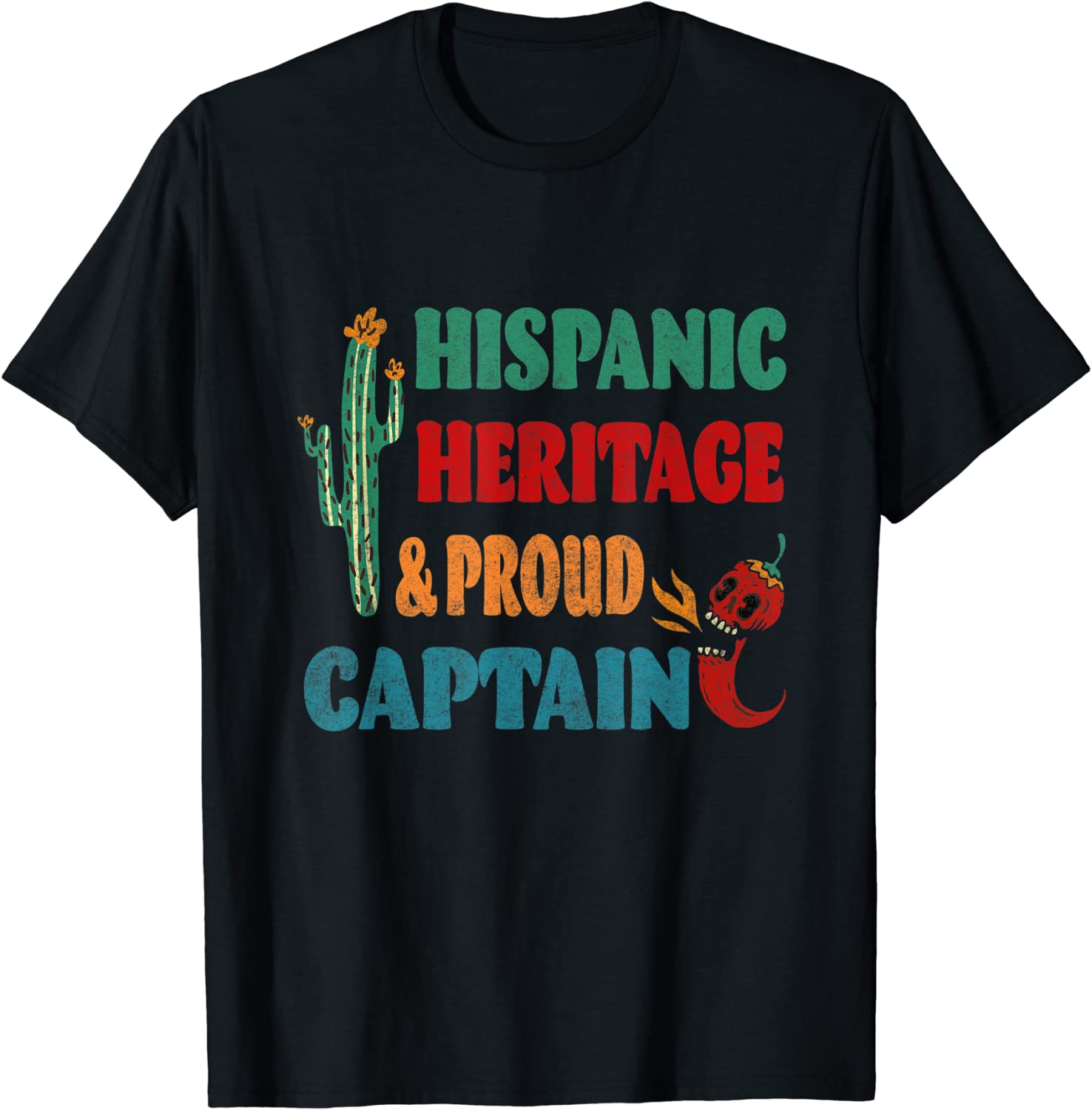 Hispanic Heritage & Proud Captain Tee Shirt - ShirtElephant Office