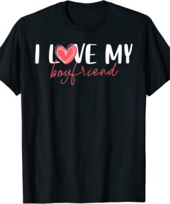 I Love My Boyfriend Red Heart Love Tee Shirt0