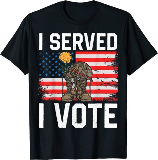 I Vote Veteran USA Voting Veteran Proud Patriotic American Tee Shirt