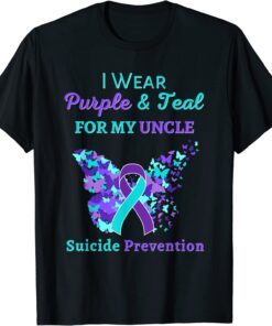 I Wear Purple and Teal for My Uncle Suicide Prevention Tee Shirt