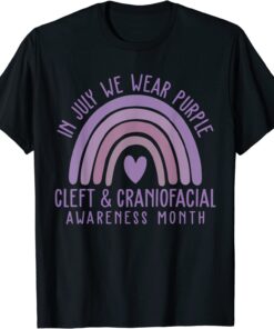 In July We Wear Purple Cool Cleft and Craniofacial Awareness Tee Shirt