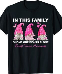 In This Family Gnome One Fights Alone Breast Cancer Tee Shirt