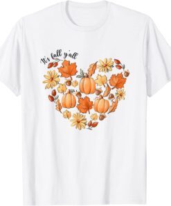 It's fall y'all vintage pumpkin leaf fall autumn heart Tee Shirt