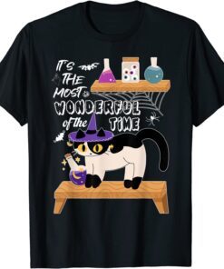 It's the Most Wonderful Time of the Year black cat Halloween Tee Shirt