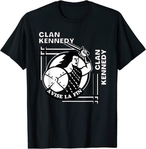 Kennedy Clan Gaelic Motto Swordsman Tee Shirt