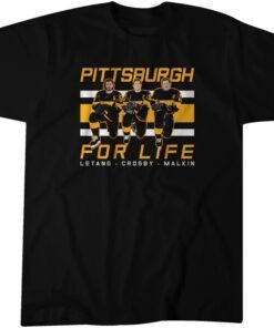 Kris Letang, Sidney Crosby, and Evgeni Malkin: Pittsburgh For Life Tee Shirt