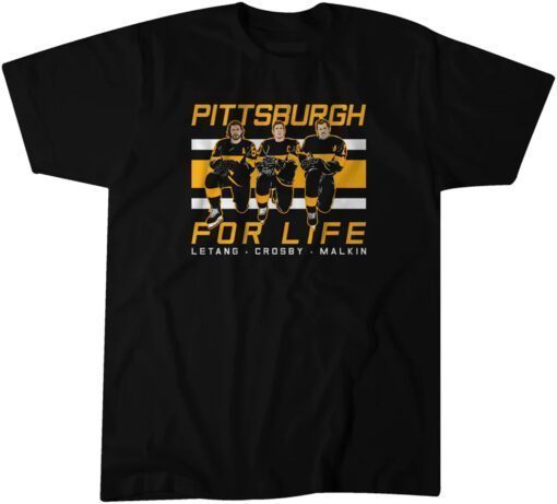 Kris Letang, Sidney Crosby, and Evgeni Malkin: Pittsburgh For Life Tee Shirt