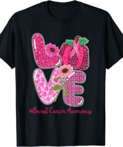 Love Leopard Pumpkin Pink Warrior Breast Cancer Awareness Tee Shirt