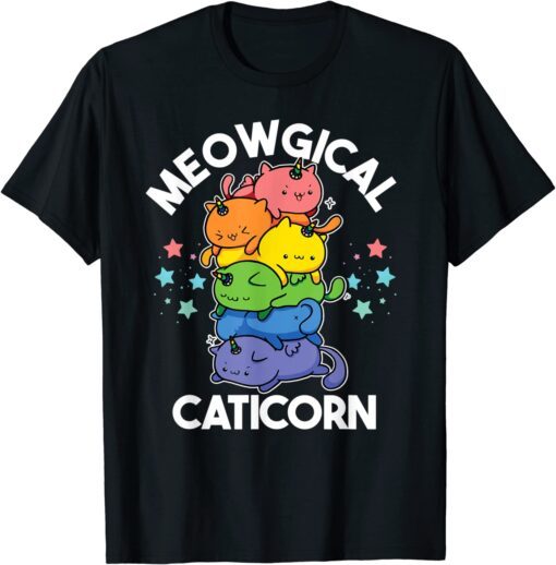 Meowgical Caticorn Unicorn & Cute Kittycorn Tee Shirt