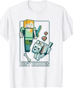 Minecraft Alex and Wolf Best Buddies Tee Shirt
