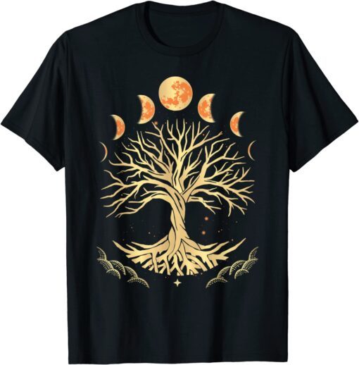 Moon Phase Tree Of Life Meditation Yoga Spiritual Tee Shirt