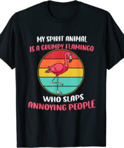My Spirit Animal Is Grumpy Flamingo Tee Shirt