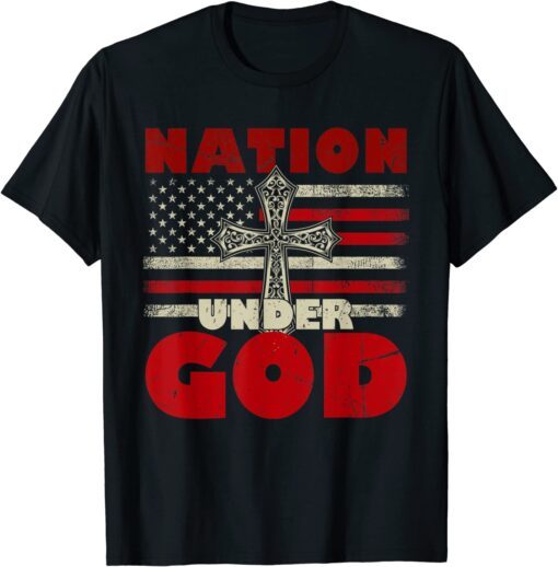 Nation Under God Cross American Flag Classic Shirt